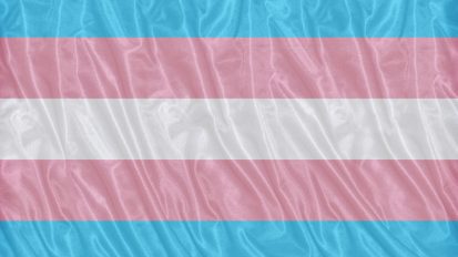 A picture of a transgender pride flag used in a blog for gender identity counseling